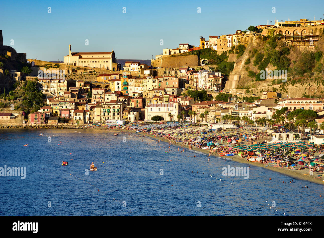 Scilla, blau, Kalabrien, Italien, Mittelmeer, Europa ...