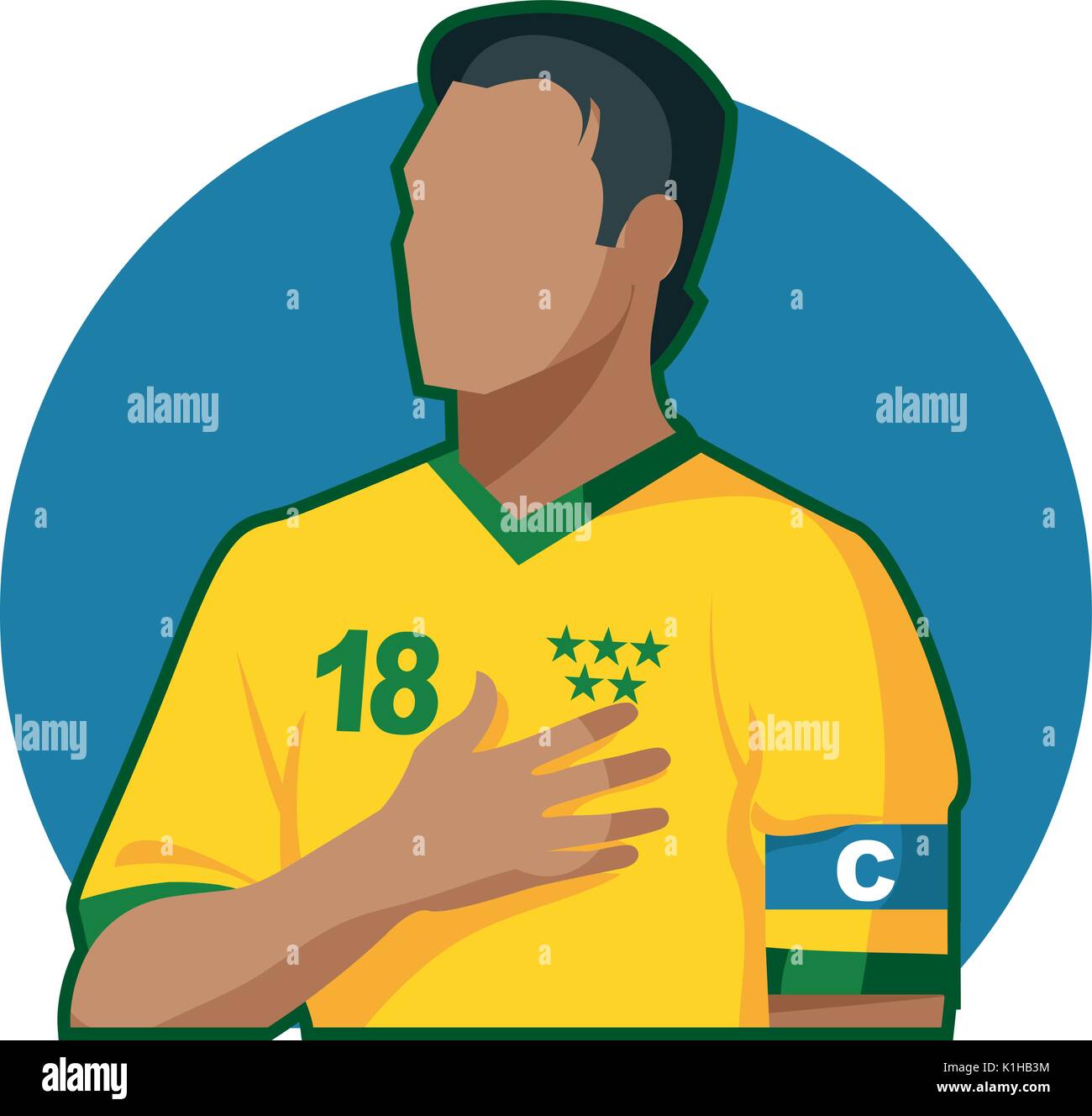 Brasilien Fußball-Kapitän Stock Vektor