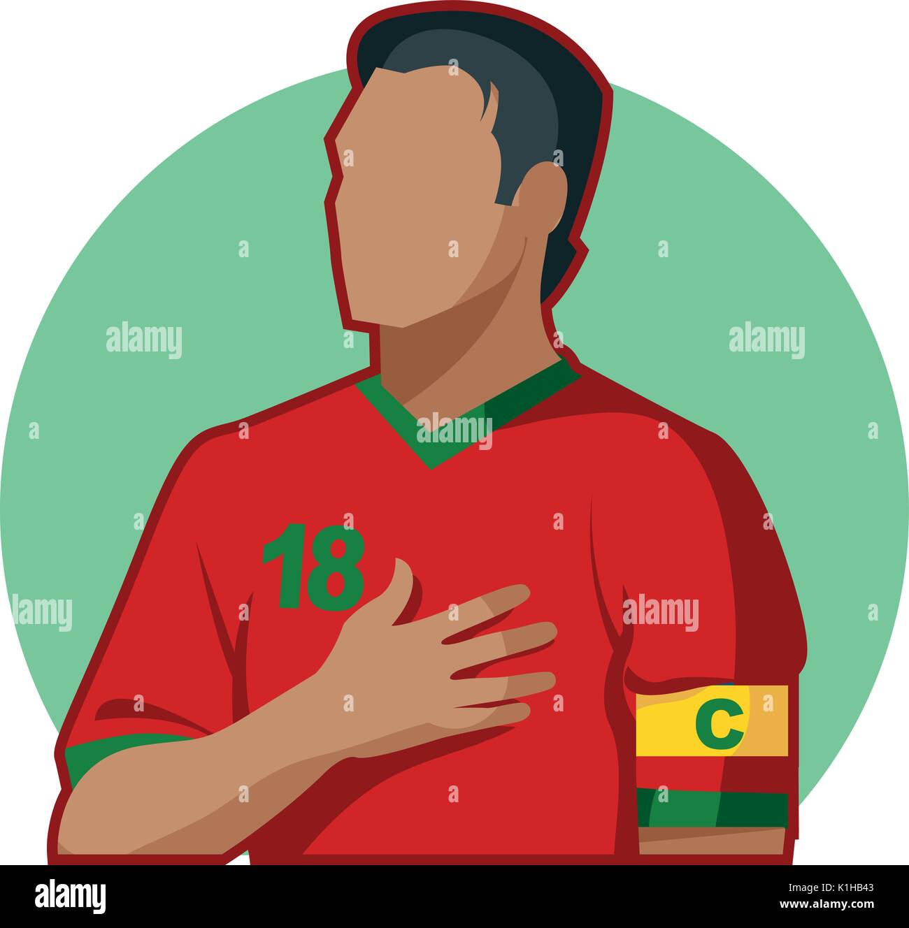 Portugal Fußball Kapitän Stock Vektor
