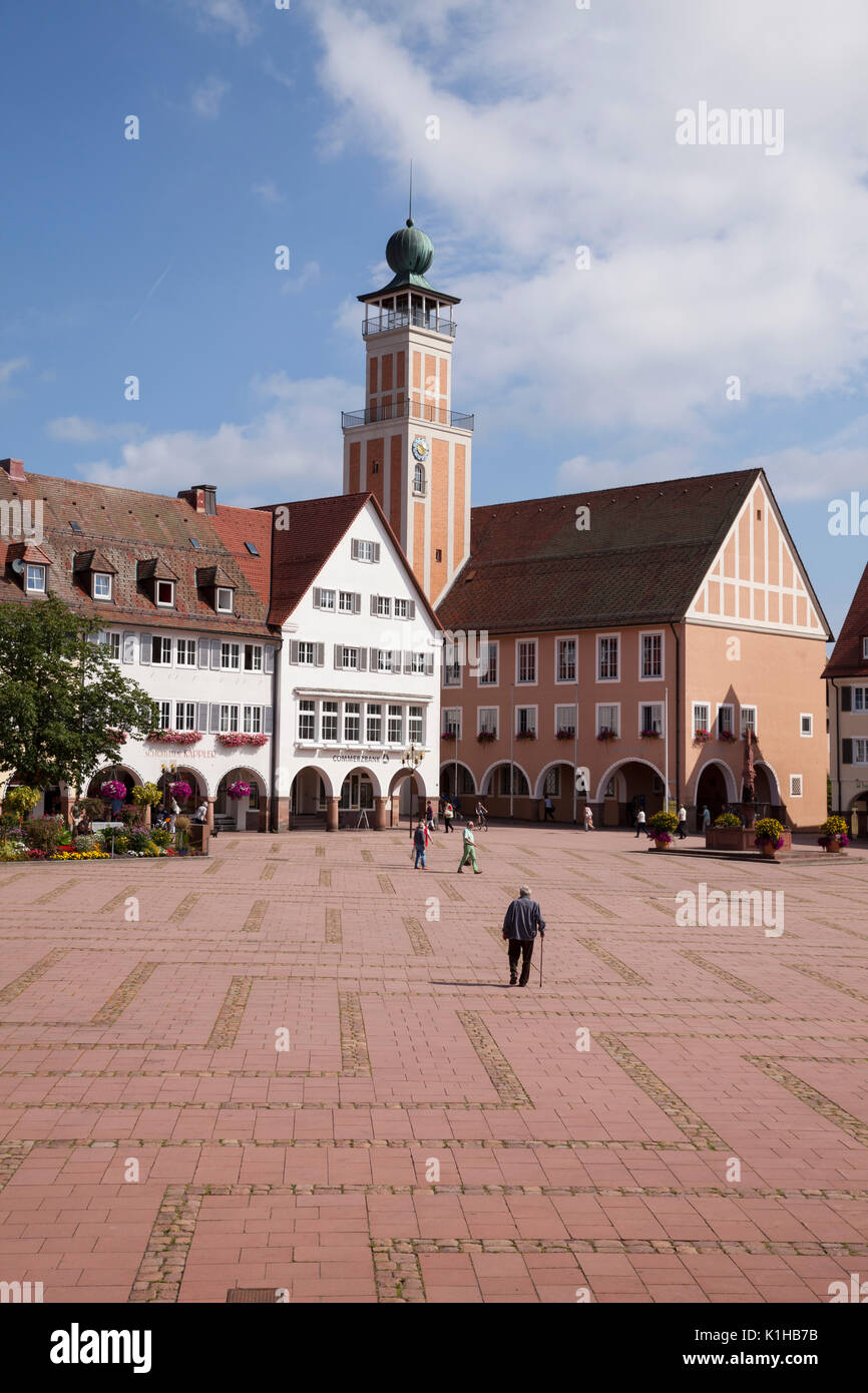 Oberer Marktplatz mit dem Rathaus von Freudenstadt, Schwarzwald, Baden-Württemberg, Deutschland, Europa Stockfoto