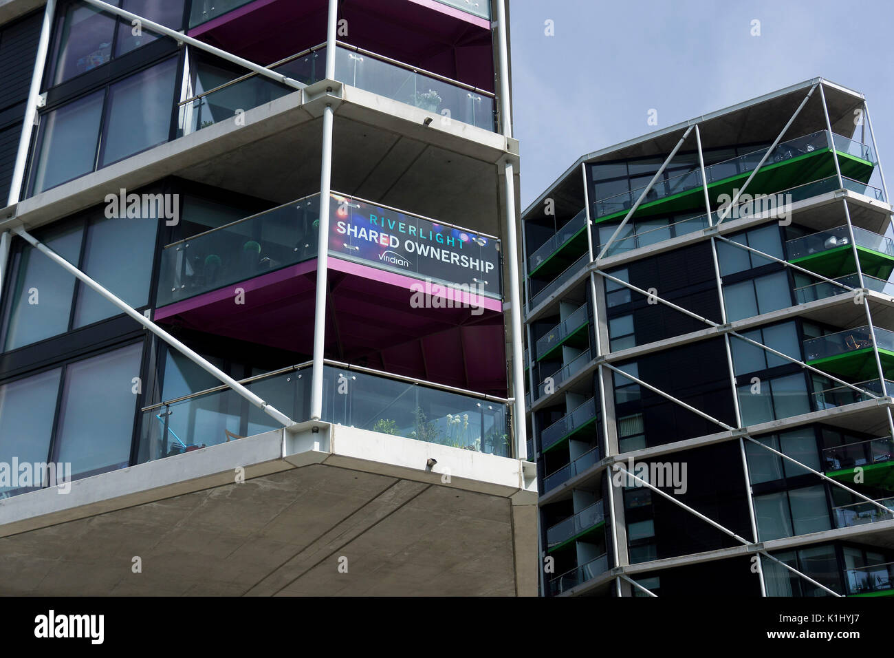 Gemeinschafts-eigentum Wohnungen fr Verkauf an Riverlight Quay in London. Juni 2017 Stockfoto