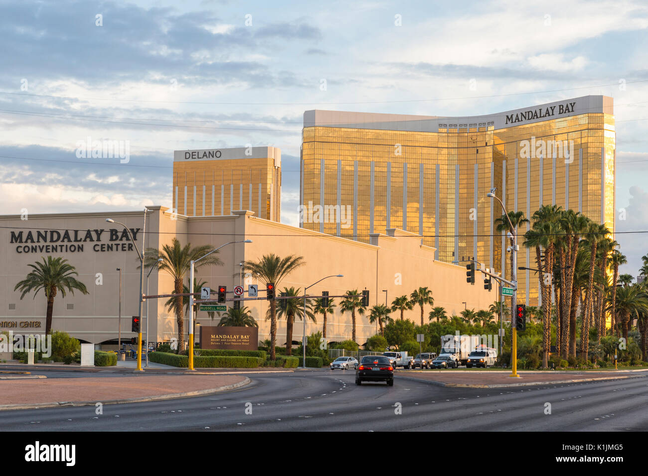 Das Mandalay Bay Resort And Casino und Convention Center in Las Vegas, Nevada. Stockfoto