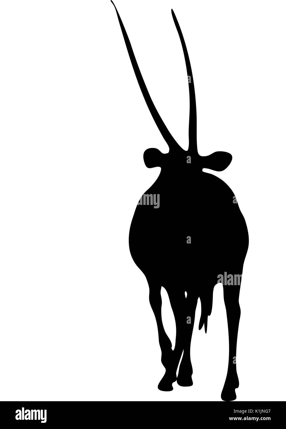 Blick auf die Silhouette der gemsbok Stock Vektor