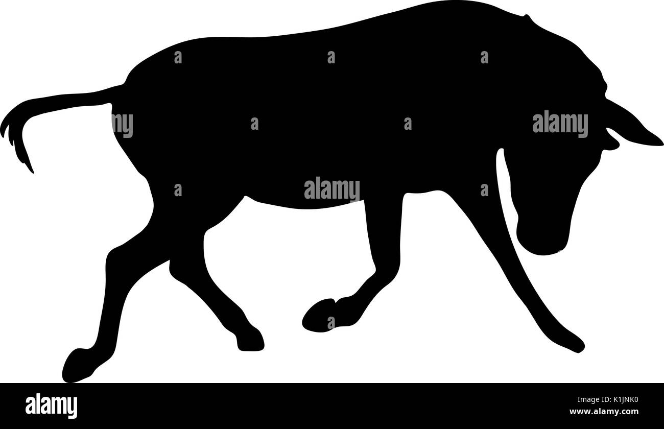 Blick auf die Silhouette eines sich bewegenden Zebra Stock Vektor