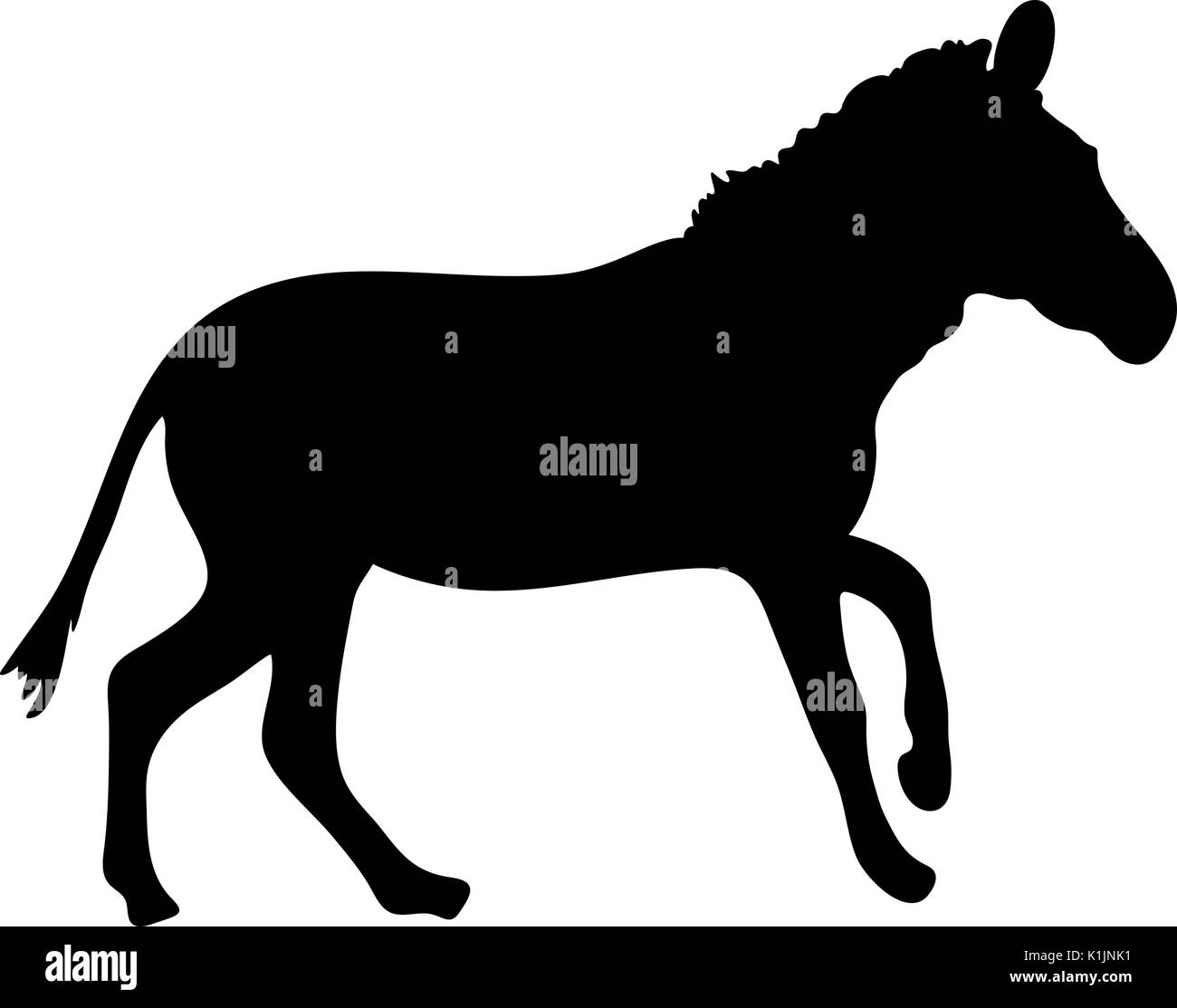 Blick auf die Silhouette eines Zebras Stock Vektor