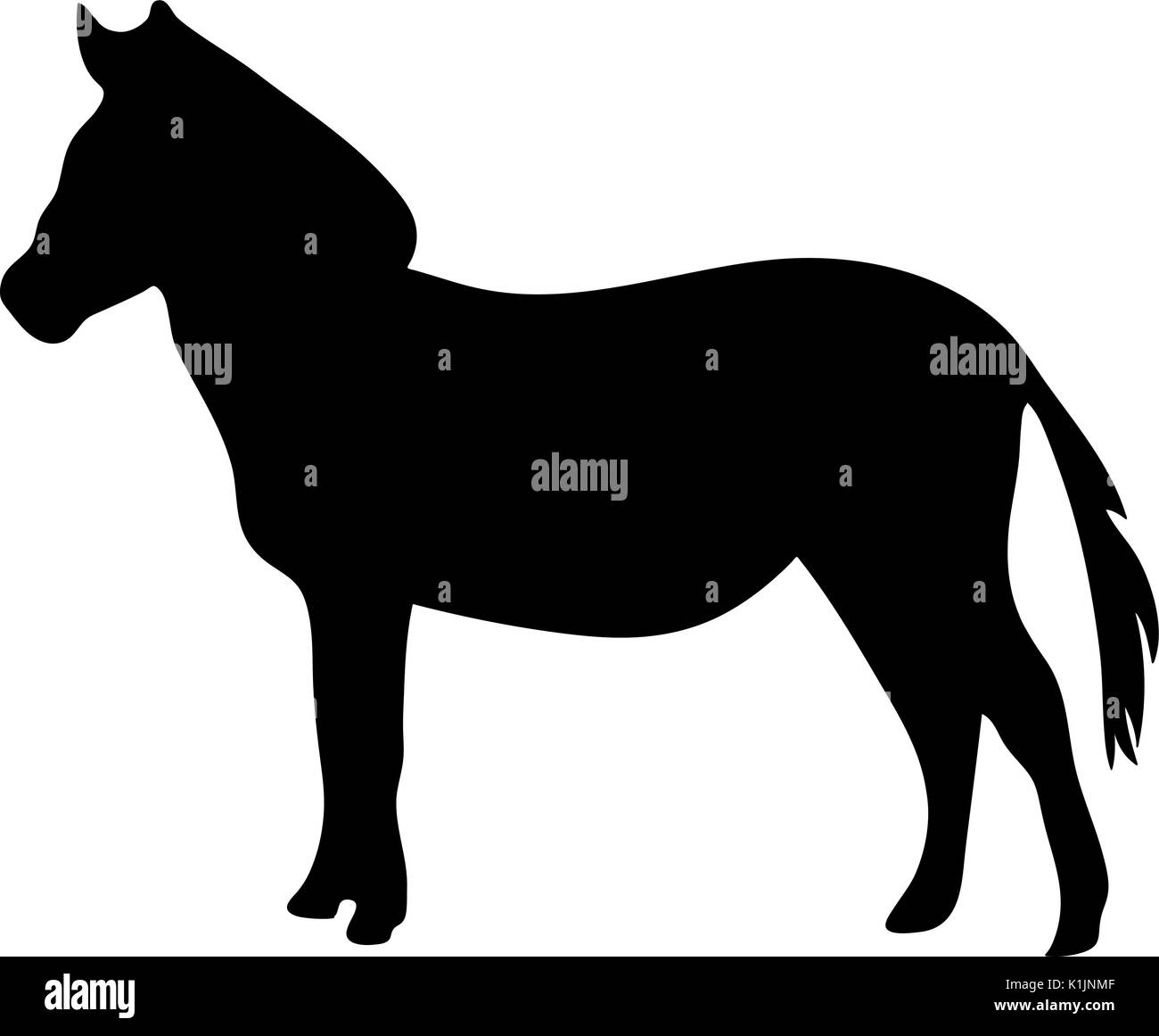 Blick auf die Silhouette eines Zebras Stock Vektor