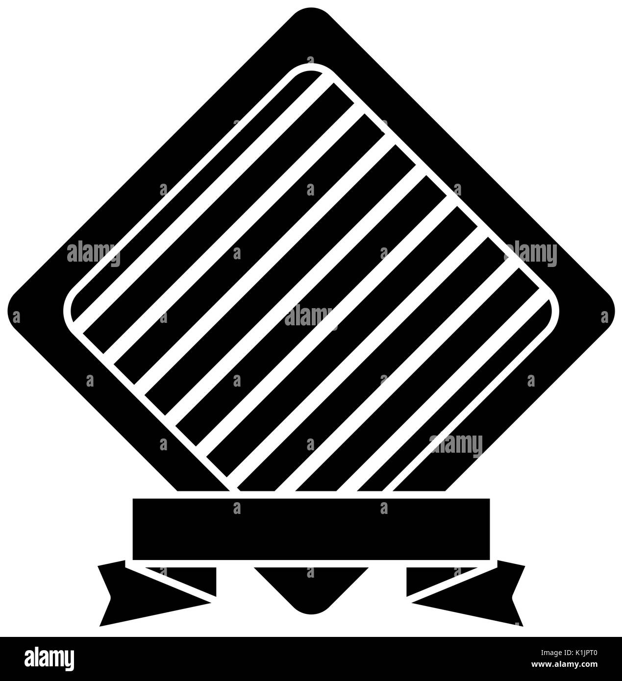 Emblem und Zierband Symbol auf weißem Hintergrund Vector Illustration Stock Vektor