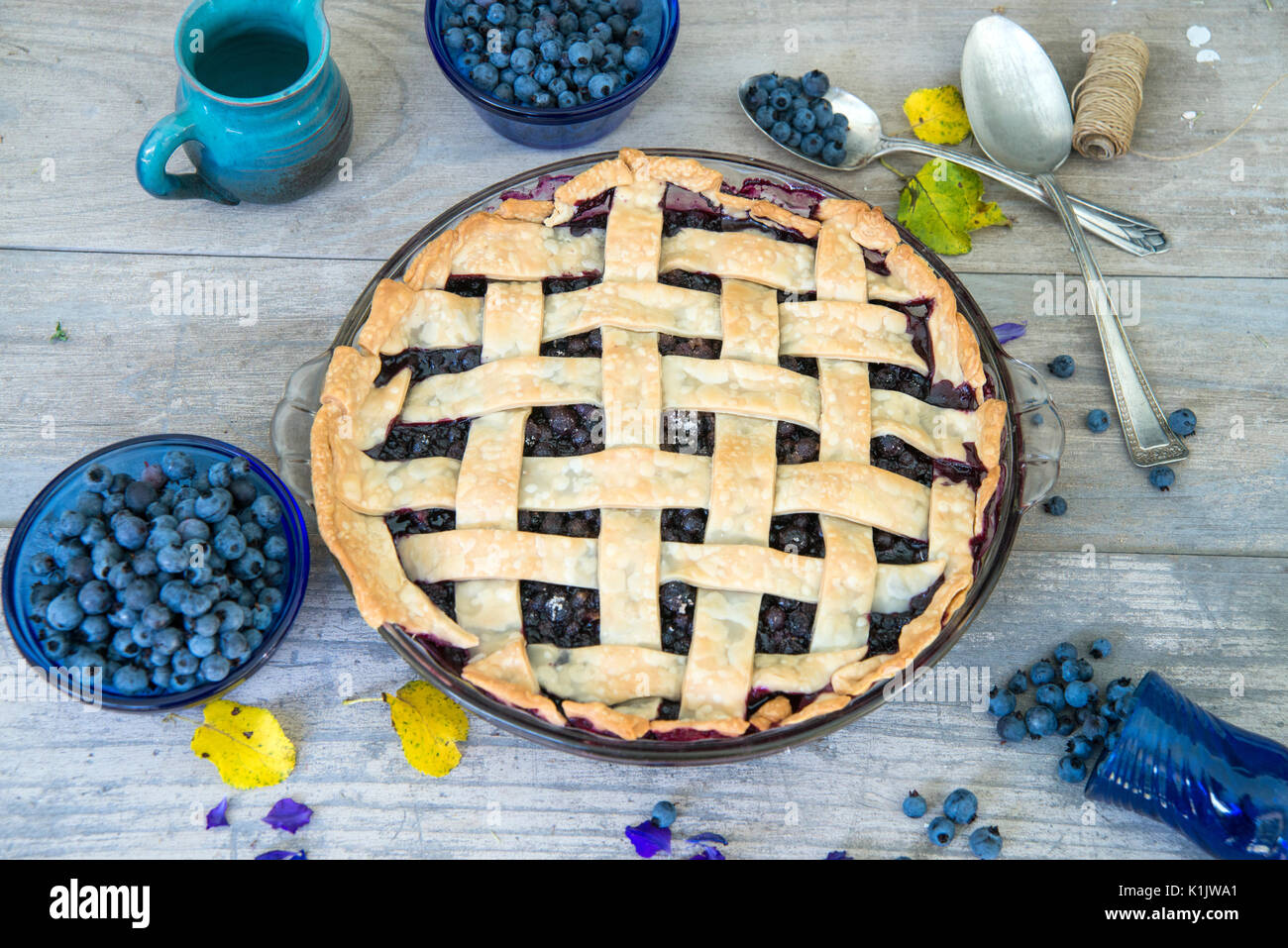 Blueberry Pie noch Leben Stockfoto