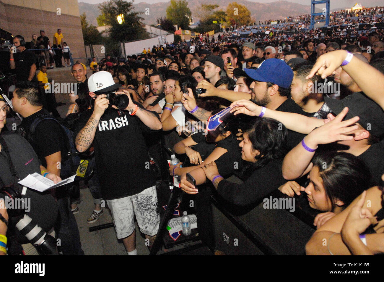 Bud Gaugh Sublime fotografiert Fans im Smokeout von Cypress Hill San Manuel Amphitheater 24,2009. Oktober San Bernardino. Stockfoto