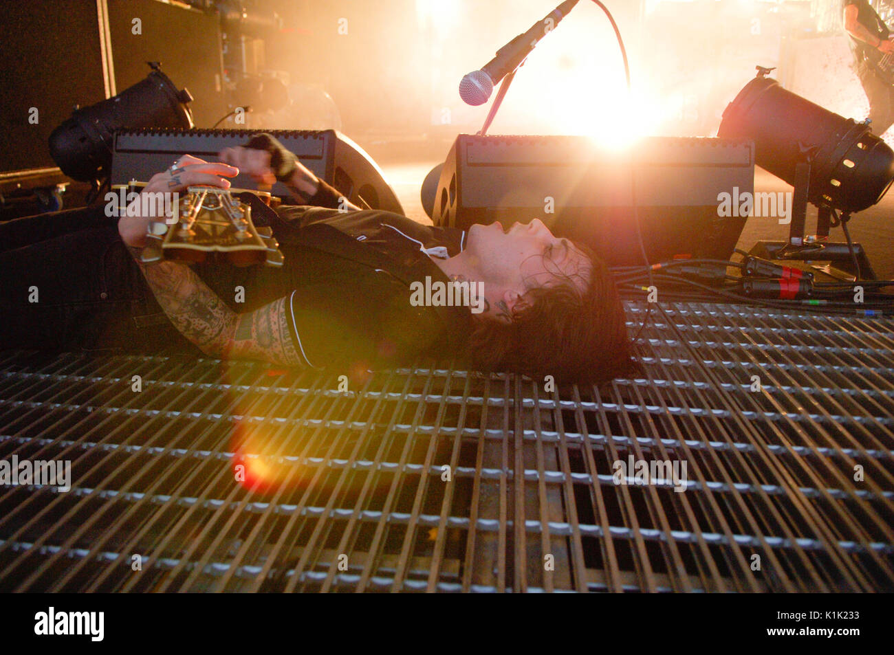 Frank Lero My Chemical Romance führt 2007 Projekt Revolution Hyundai Pavilion San Bernardino, CA Stockfoto