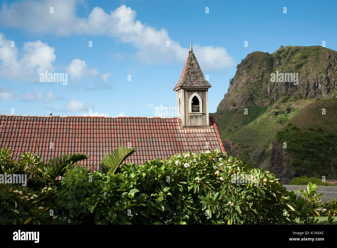 Kirche in Kahakula Dorf auf der Insel Maui, einem der Hawaiianischen Inseln. Stockfoto