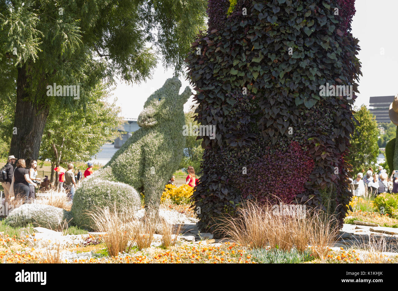 MosaïCanada 150, ist eine Feier der 150 Jahre Eidgenossenschaft Kanadas mit mosaïculture aus den Provinzen, Territorien, erste Nationen und China. Stockfoto