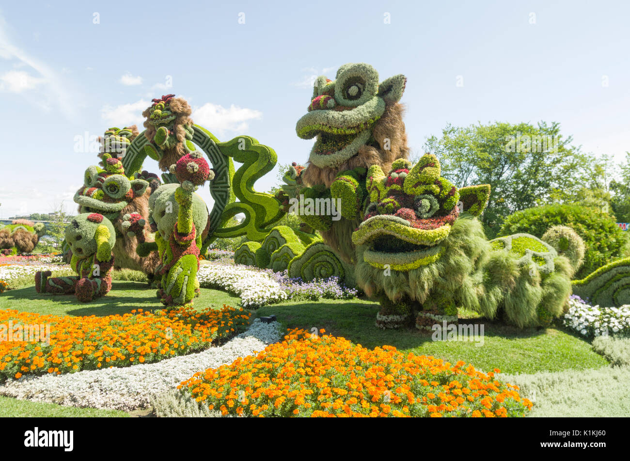 MosaïCanada 150, ist eine Feier der 150 Jahre Eidgenossenschaft Kanadas mit mosaïculture aus den Provinzen, Territorien, erste Nationen und China. Stockfoto