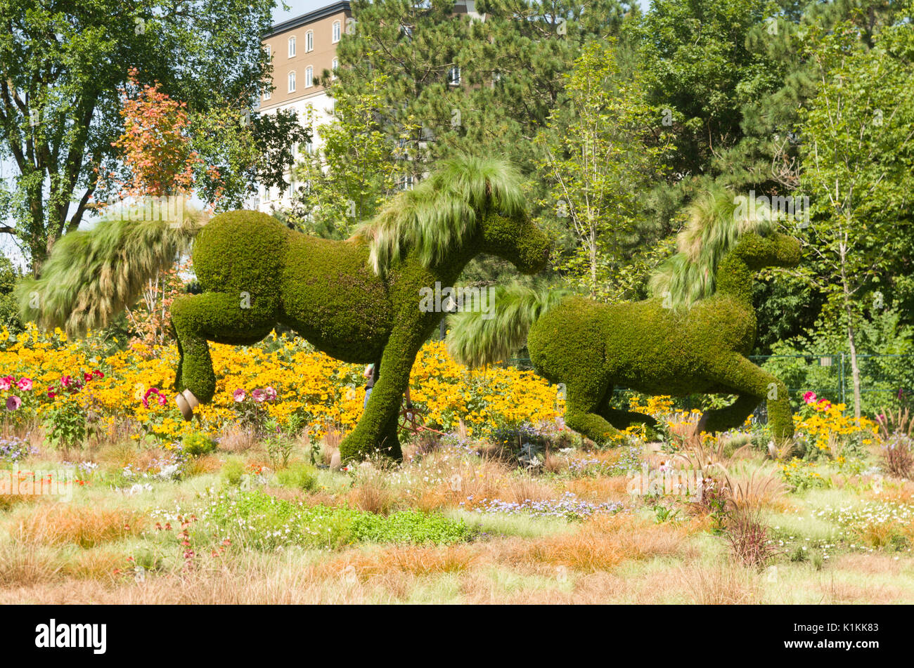 MosaïCanada 150, ist eine Feier der 150 Jahre Eidgenossenschaft Kanadas mit mosaïculture aus den Provinzen, Territorien, erste Nationen und China. Stockfoto