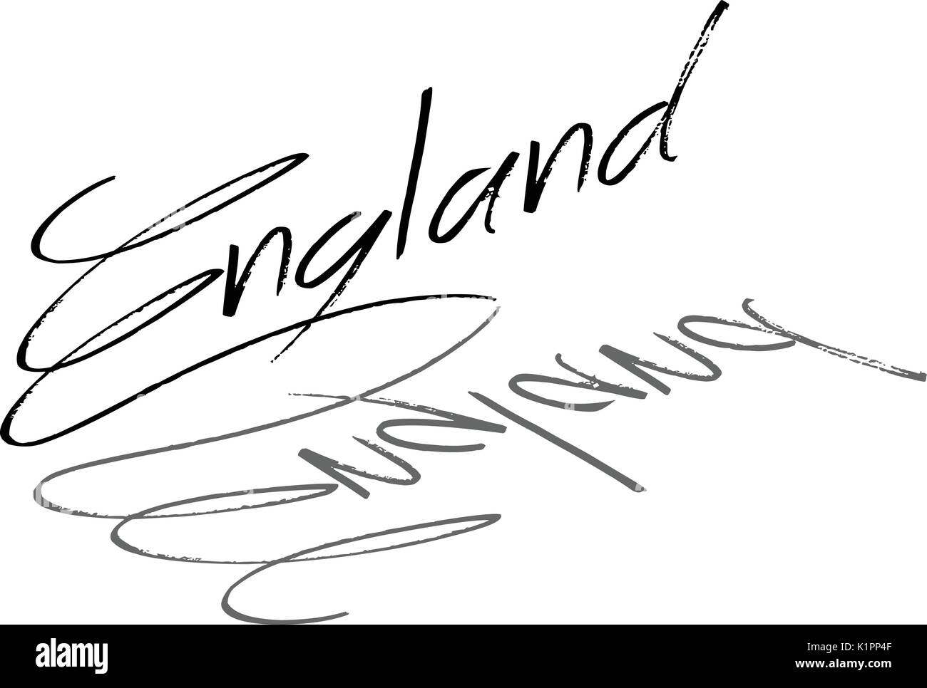 England Text Zeichen illutration auf weißem Hintergrund Stock Vektor