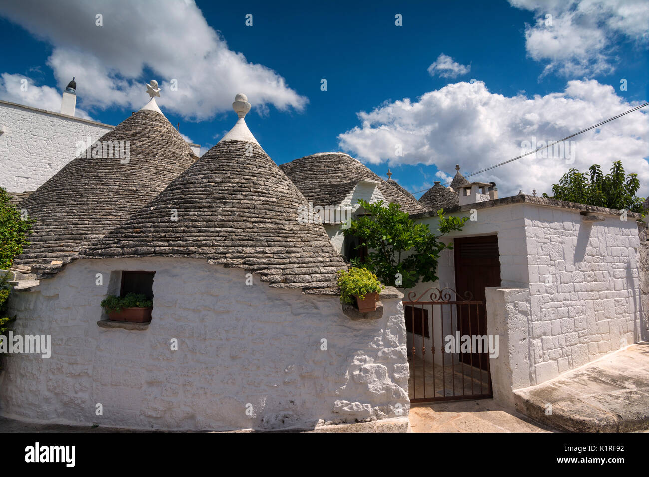 Europa, Italien, Alberobello, Provinz Bari, Apulien. Stockfoto