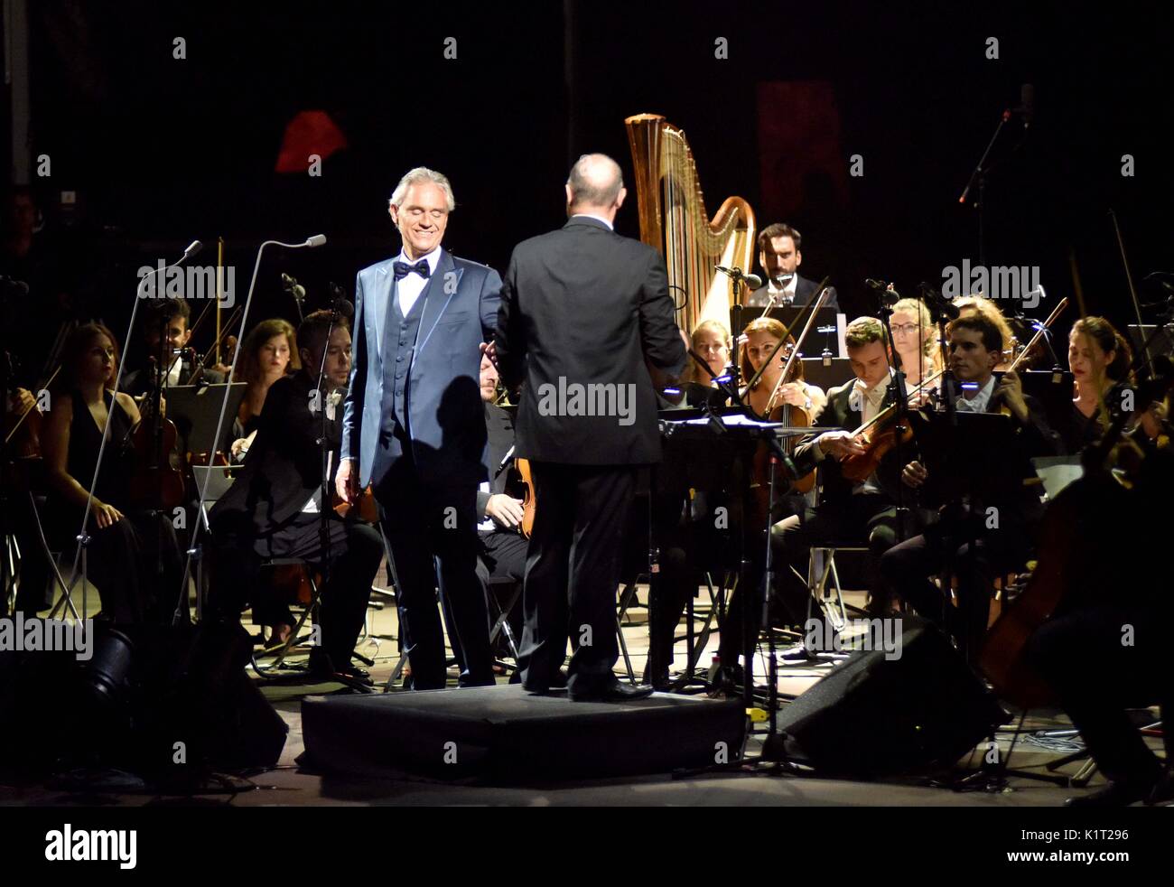 Marbella, Spanien. 27 August, 2017. Andrea Bocelli ein Konzert während Starlite Marbella 2017 in Marbella. 27.08.2017, Kredit: Gtres Información más Comuniación auf Linie, S.L./Alamy leben Nachrichten Stockfoto