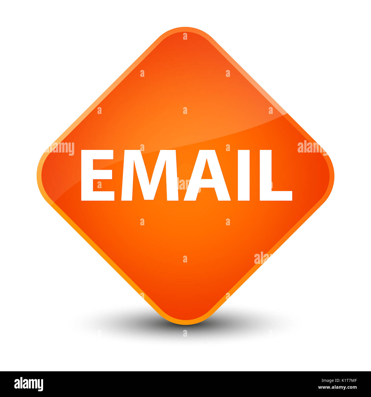 E-Mail isoliert auf elegante orange Raute abstrakte Abbildung Stockfoto