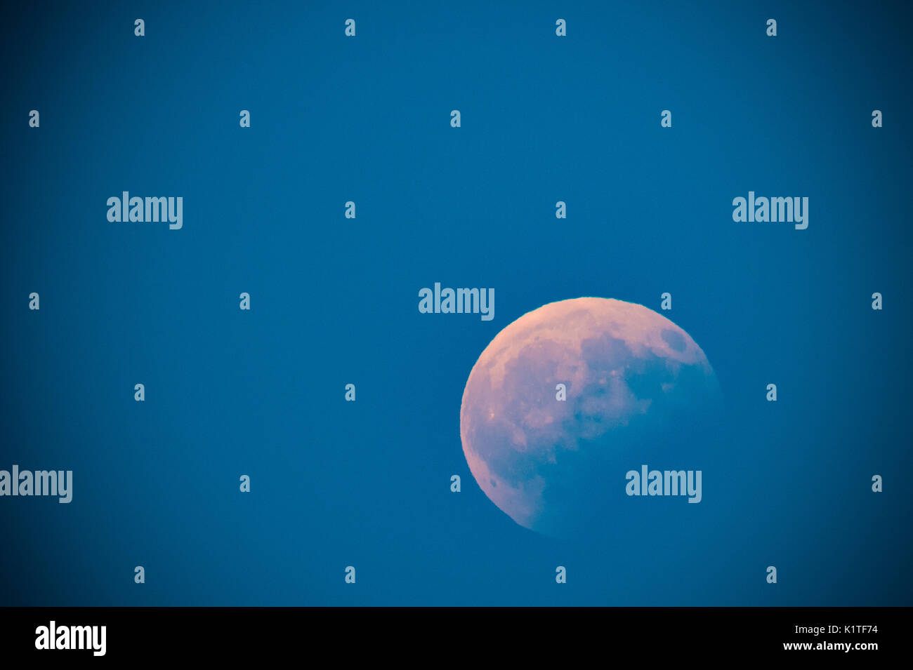 Mondfinsternis in Sardinien, Italien 2017 Stockfoto