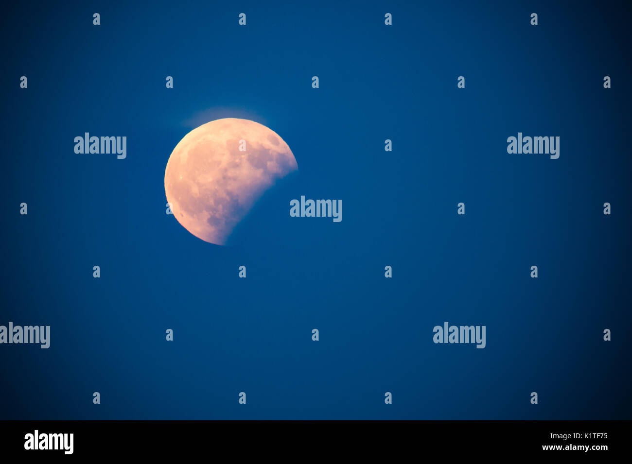 Mondfinsternis in Sardinien, Italien 2017 Stockfoto