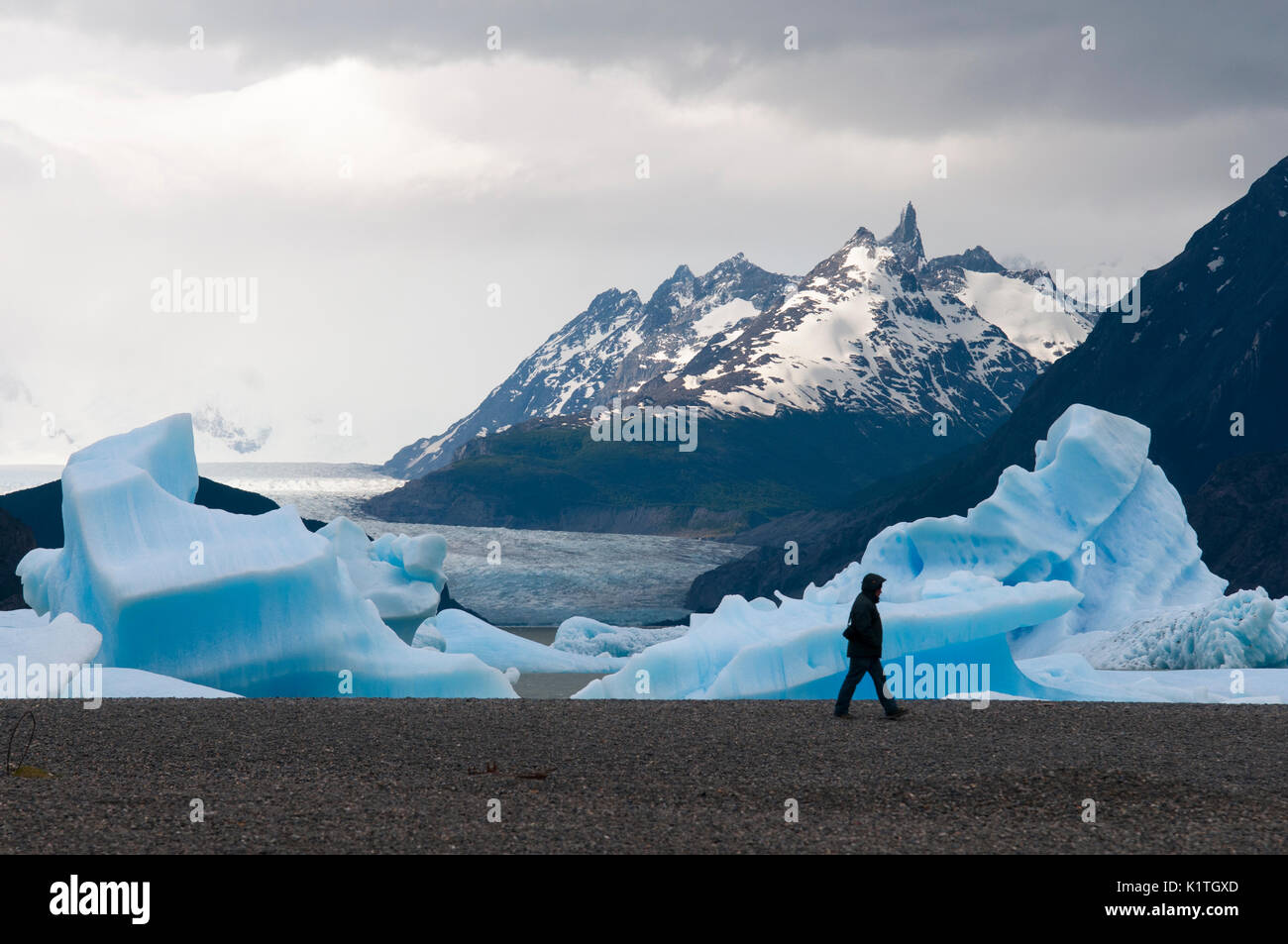 Torres del Paine National Park, Patagonien, Chile. Parque Nacional Torres del Paine en Chile. Región de Magallanes. Stockfoto
