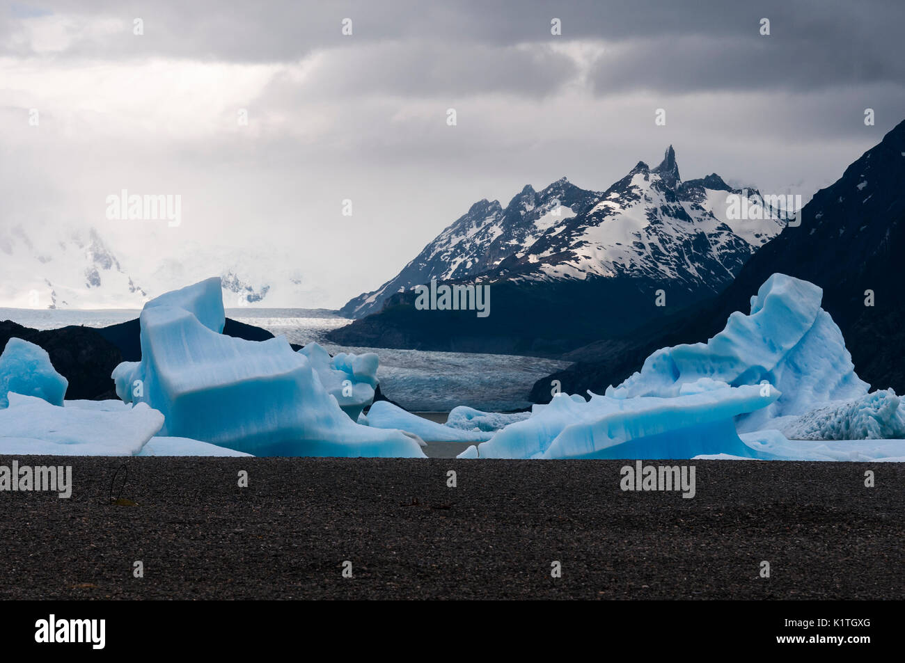 Torres del Paine National Park, Patagonien, Chile. Parque Nacional Torres del Paine en Chile. Región de Magallanes. Stockfoto