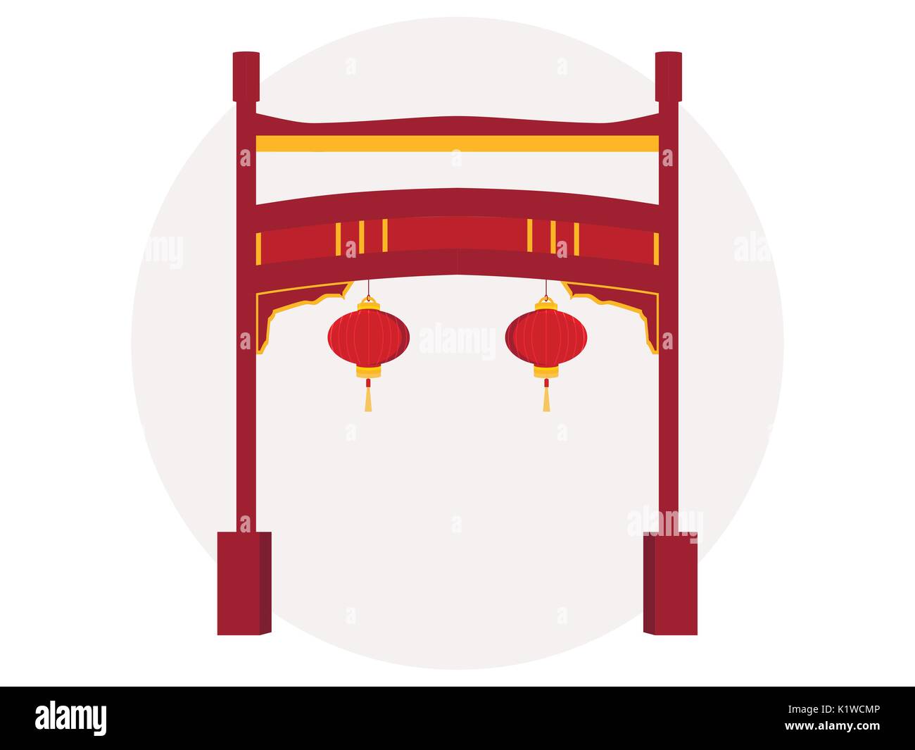 Chinesische Tor. Paifang. Vector Illustration. Stock Vektor