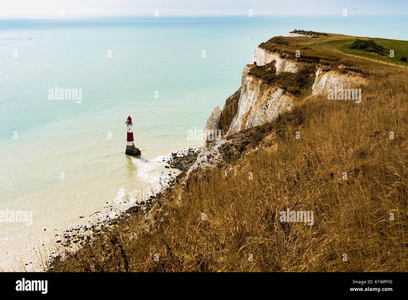 Der Bereich der Kreide Vorgewende in East Sussex, England genannt Beachy Head. Liegt ganz in der Nähe von Eastbourne und ist berühmt für seine Leuchtturm. Stockfoto