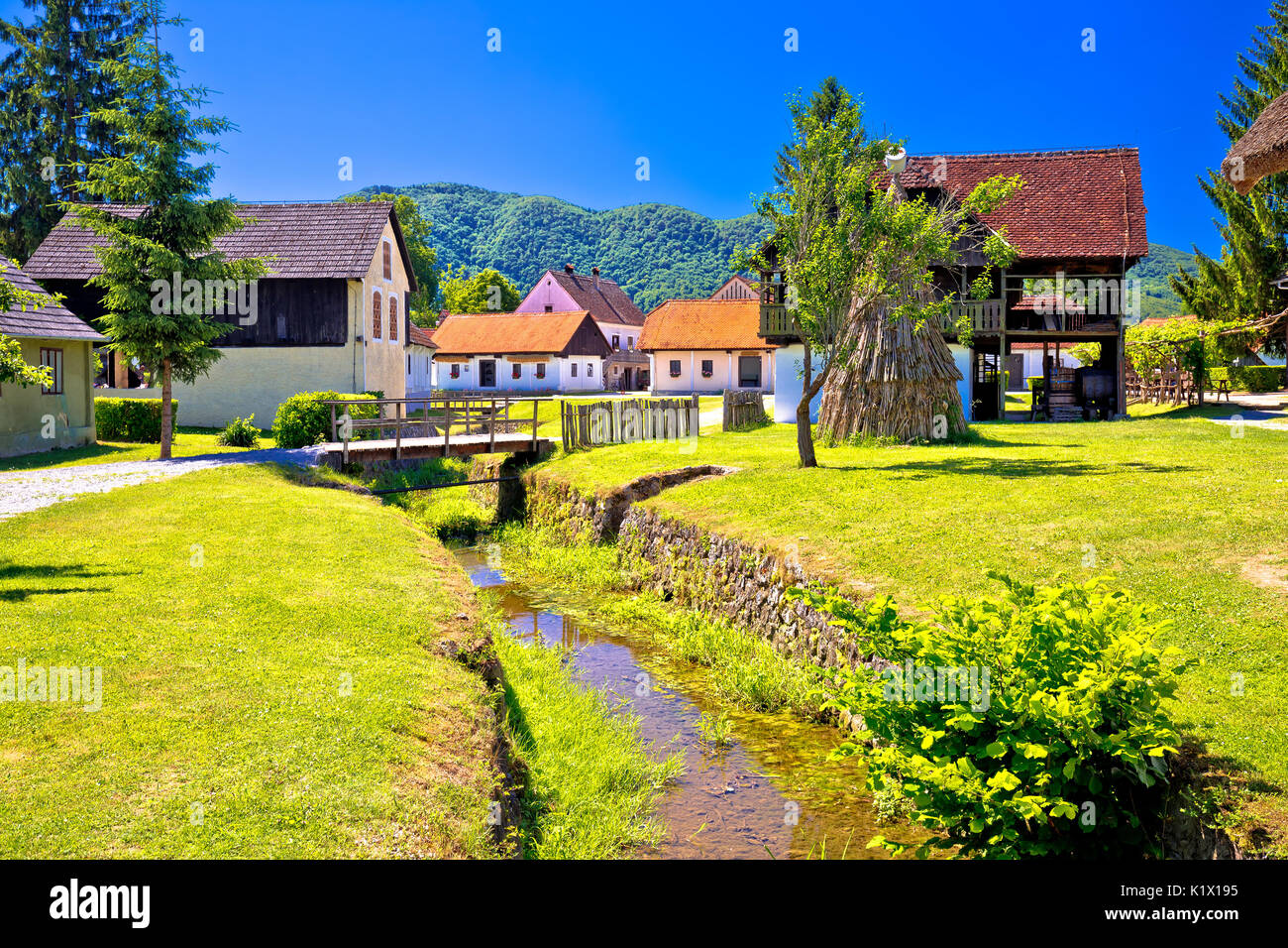 Kumrovec malerischen Dorf in der Region Zagorje Kroatien, dem Geburtsort von Josip Broz Tito, der ehemalige Führer von Jugoslawien Stockfoto