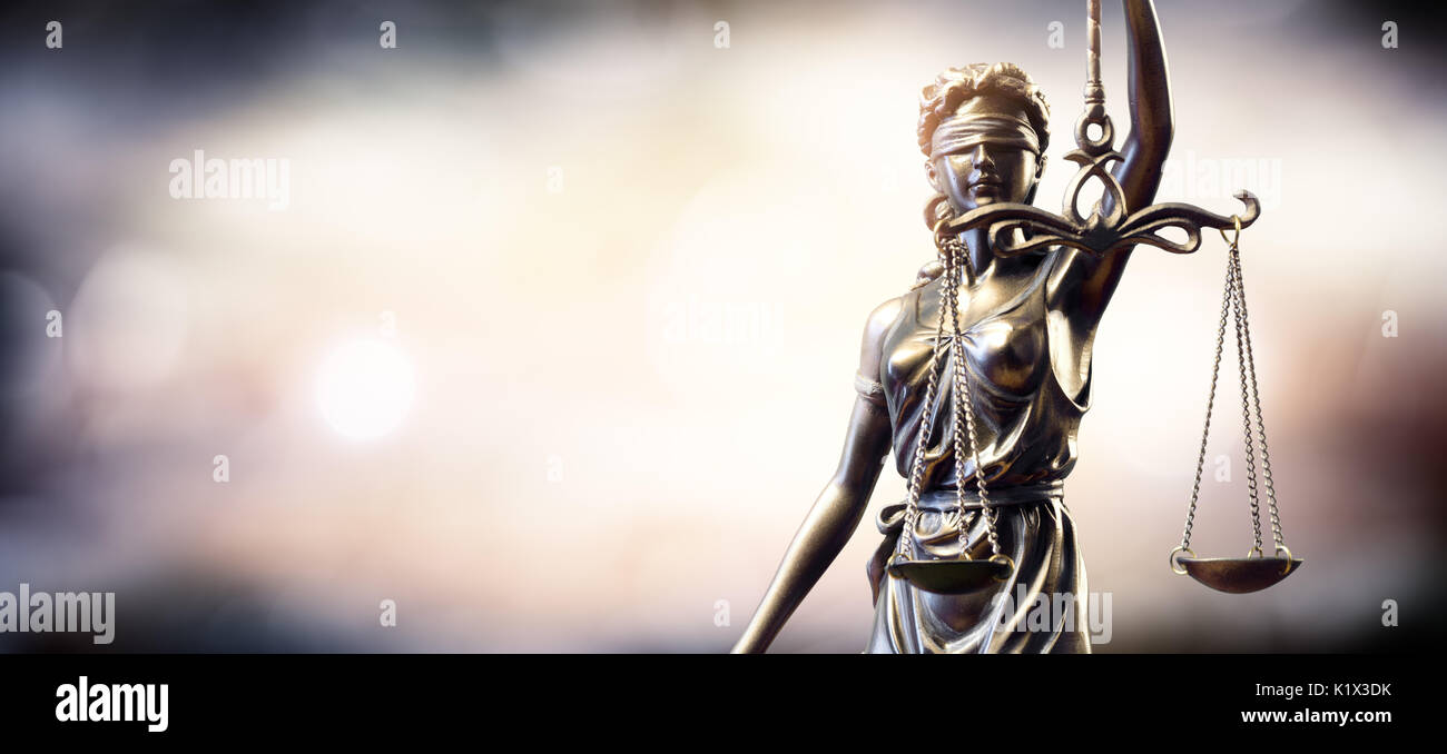 Statue von Lady Gerechtigkeit Stockfoto