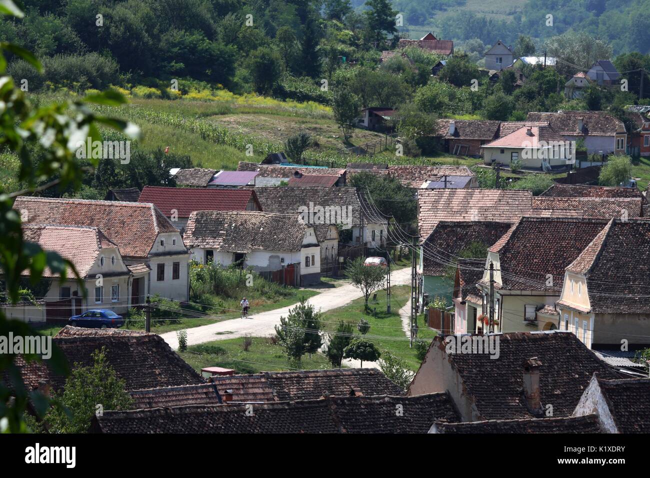 Birthälm Dorf - berühmte UNESCO Weltkulturerbe in Rumänien Stockfoto