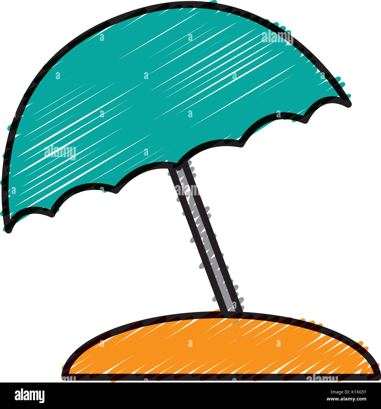 Sonnenschirm schutz Objekt Strand Symbol Stock-Vektorgrafik - Alamy