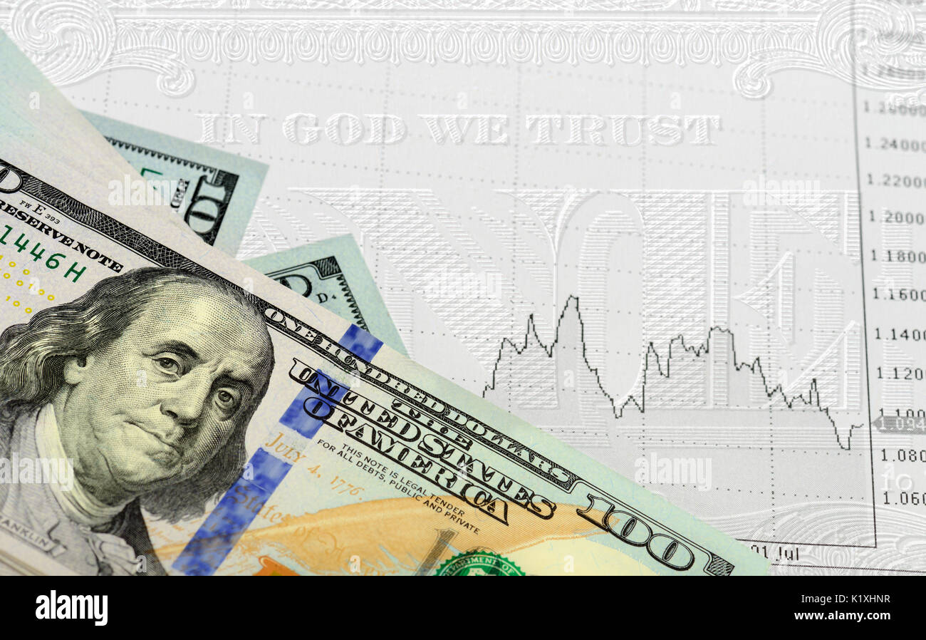 Finanzieller Hintergrund, Dollar, Banknote, Geld. Finanzen Konzept Stockfoto
