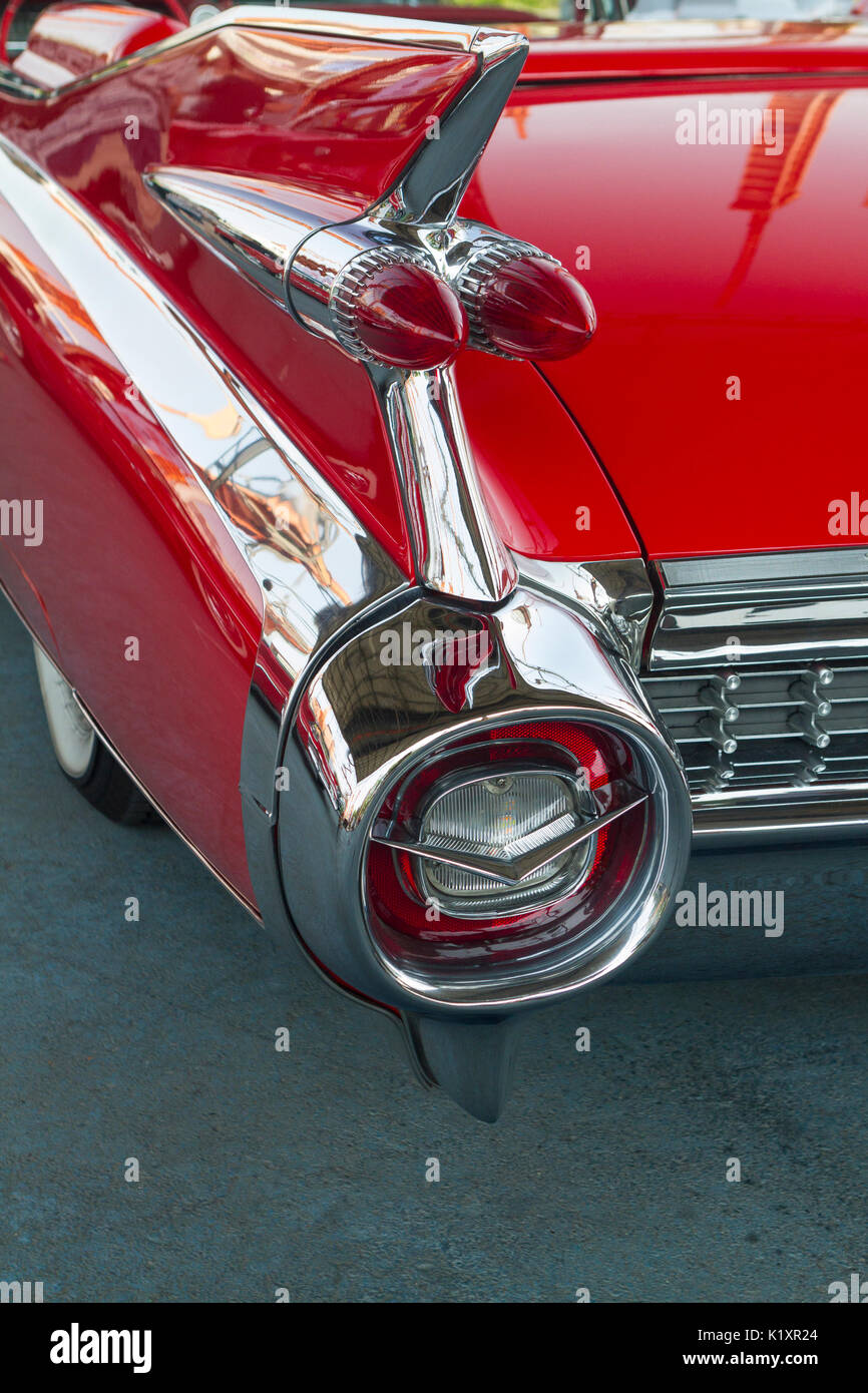 Detail eines roten Cadillac Eldorado Heckleuchte Stockfoto