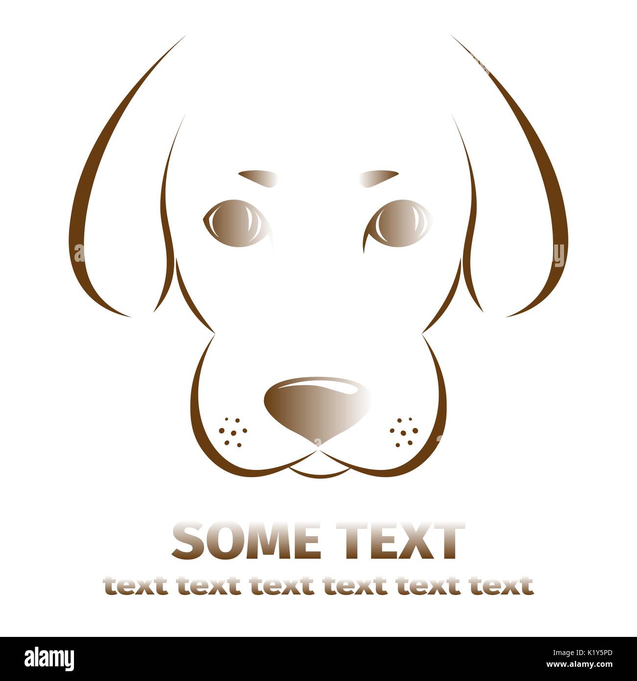 Hund auf weißem Hintergrund. Symbol logo Design Stock Vektor