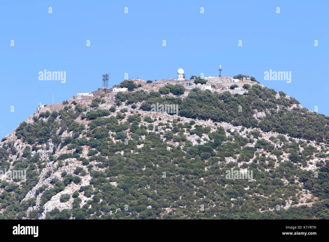 Der Felsen von Gibraltar monolithischen Kalkstein Vorgebirge in Britischen Überseegebiet Gibraltar auf der Iberischen Halbinsel Stockfoto