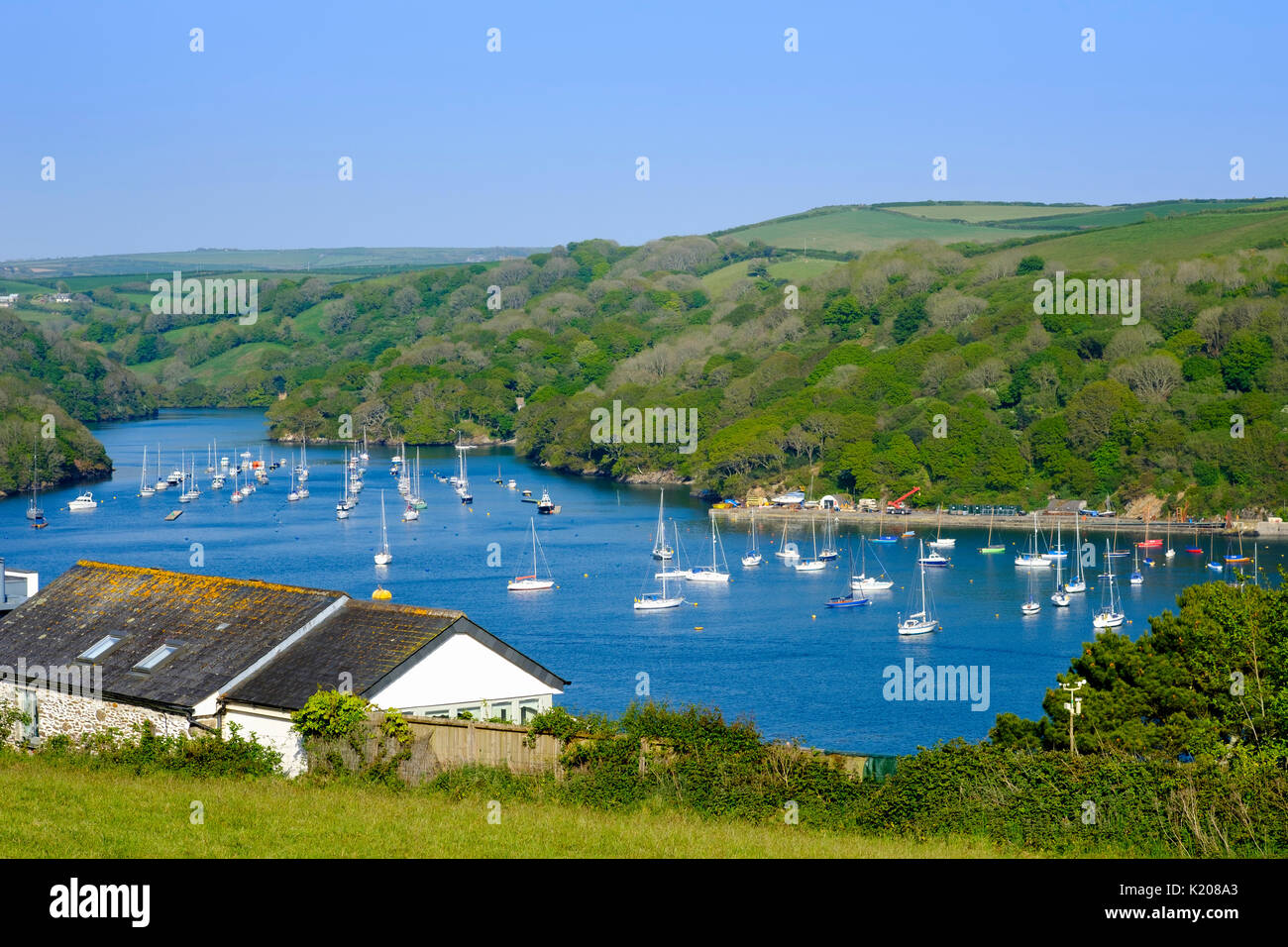 Mündung des River Fowey, Fowey, Cornwall, England, Vereinigtes Königreich Stockfoto