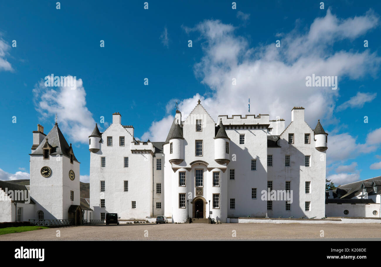 Blair Castle, Blair Atholl, Perth und Kinross, Schottland, Vereinigtes Königreich Stockfoto
