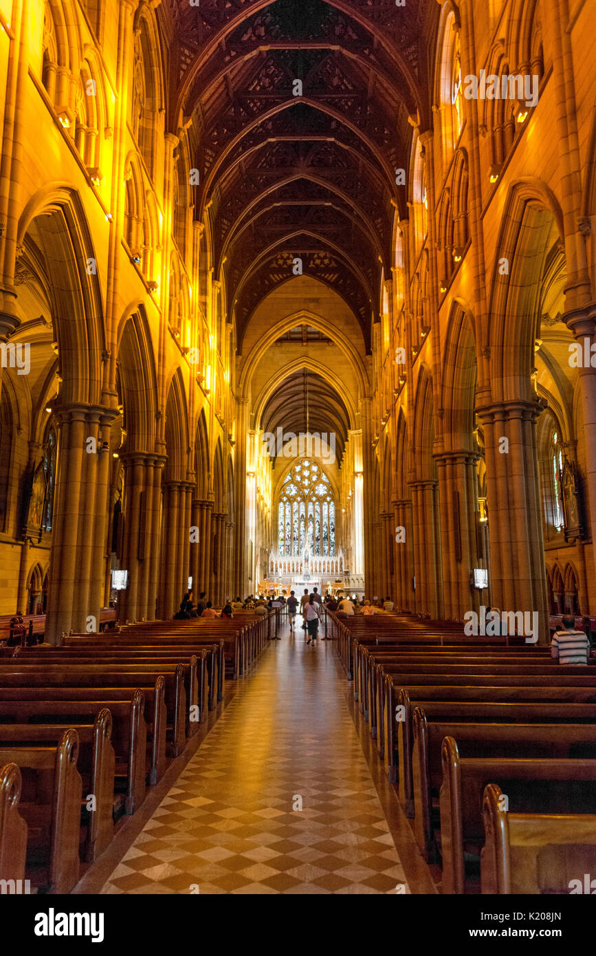 Interieur, die St. Mary's Cathedral, Sydney, New South Wales, Australien Stockfoto