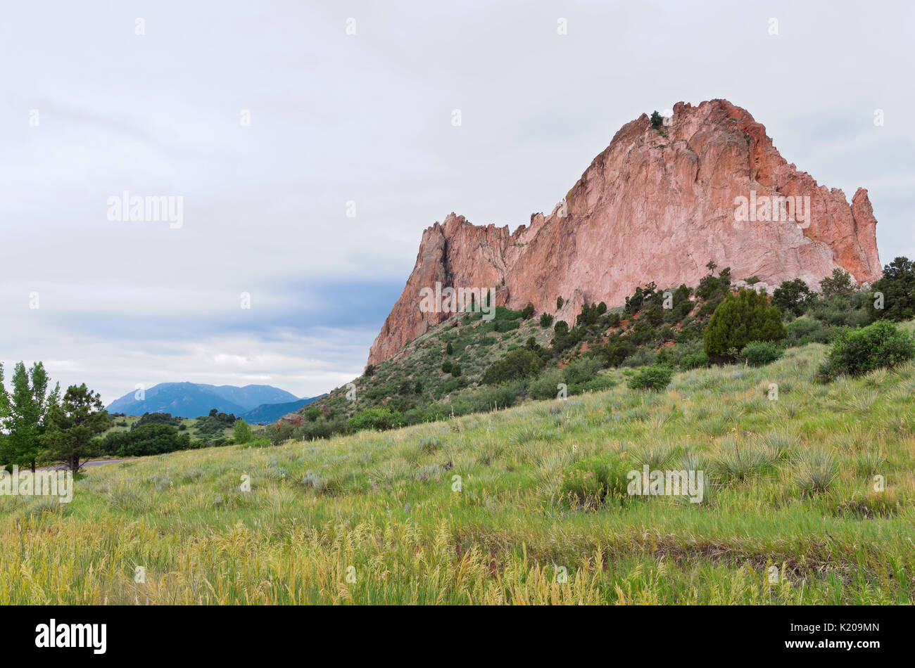 Monolith Berge und Ebenen im Garten der Götter national natural Landmark in Colorado Springs, Colorado Stockfoto