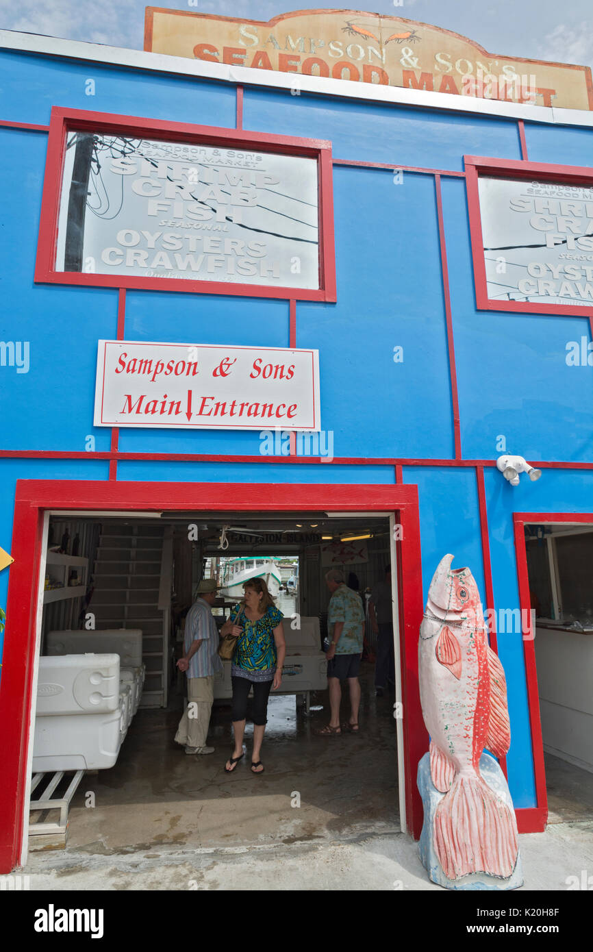 Texas, Galveston, Sampson & Sohn Seafood Market Stockfoto