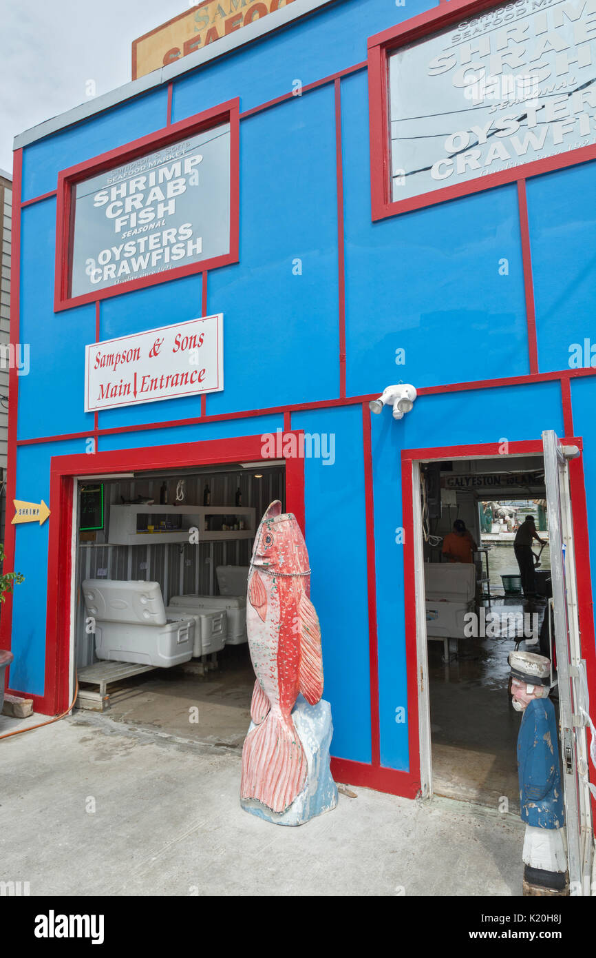 Texas, Galveston, Sampson & Sohn Seafood Market Stockfoto