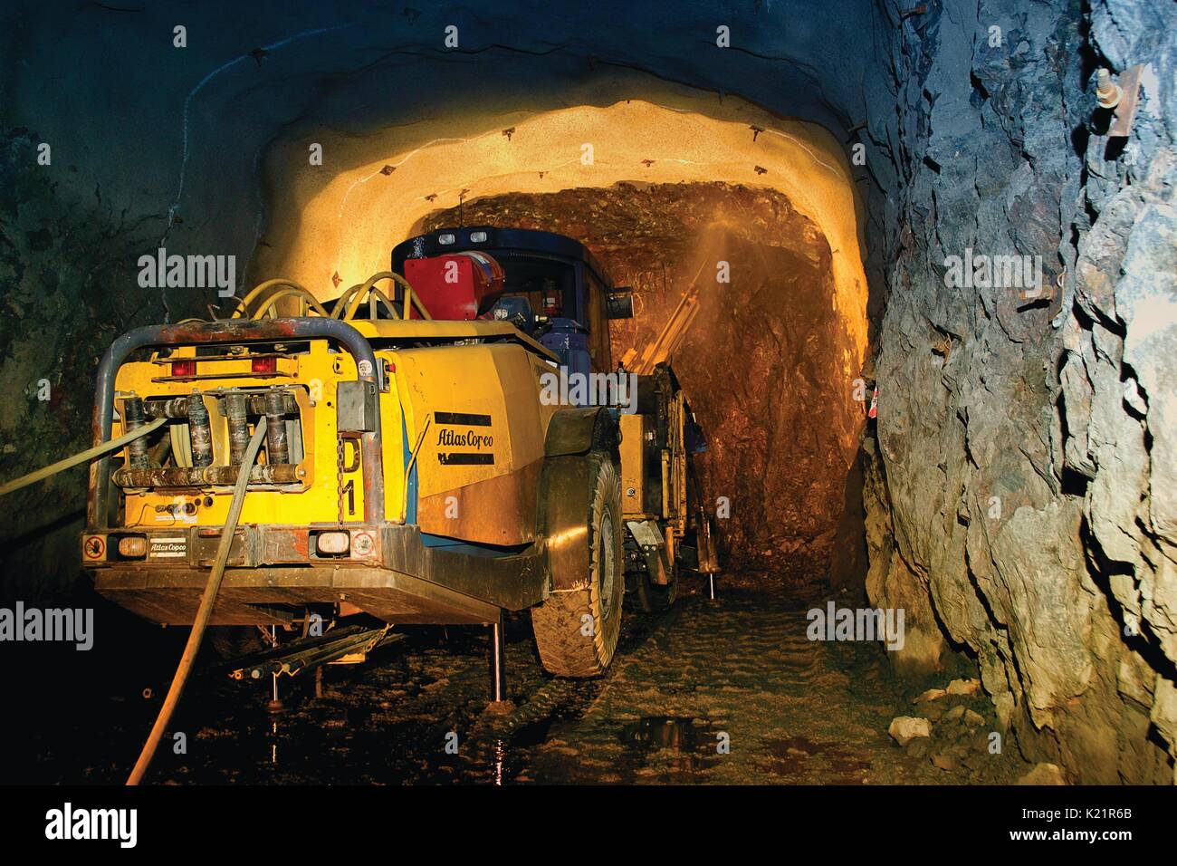 Unter der Erde Bergbau Stockfoto