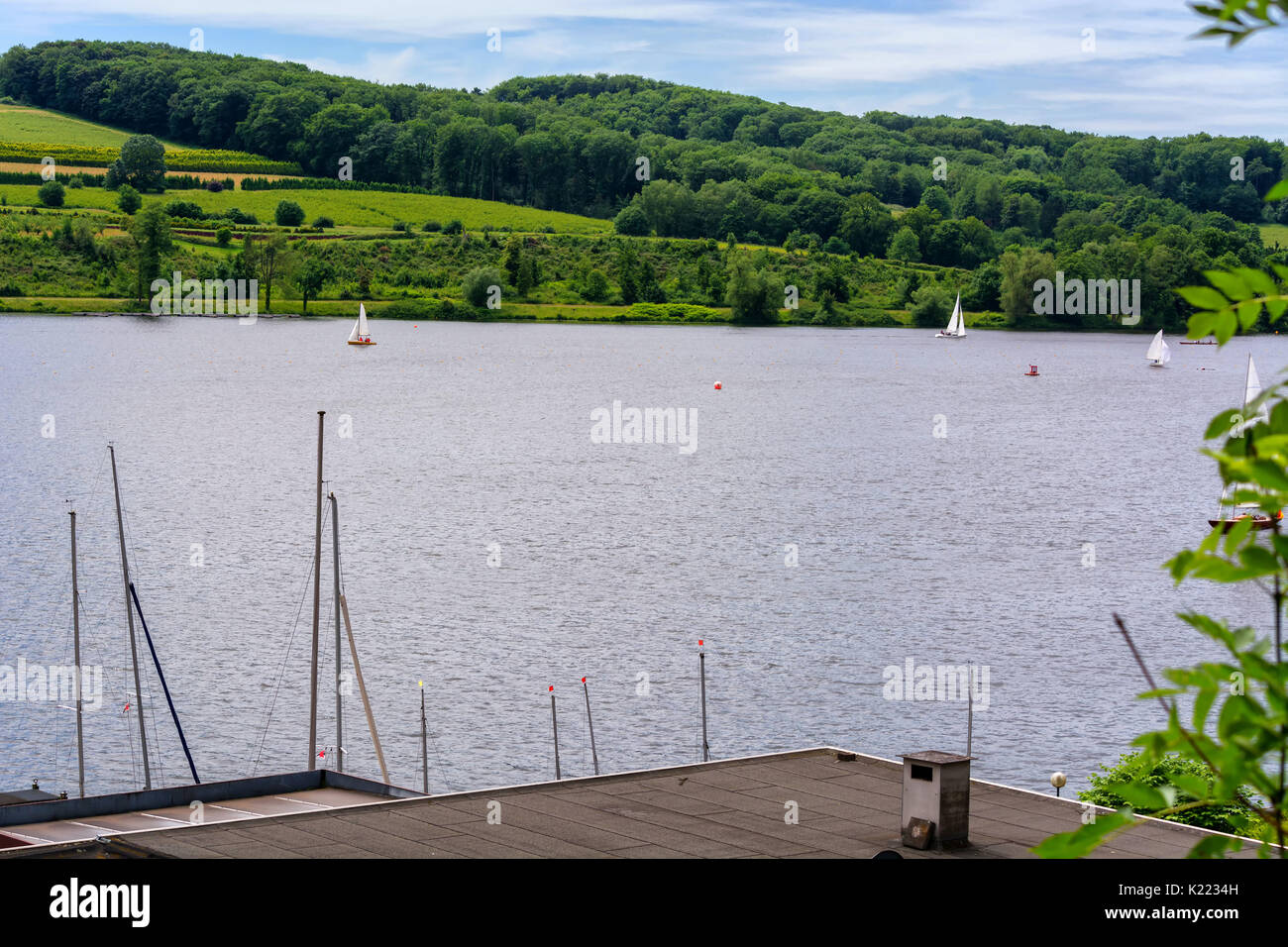 Essen in Deutschland, Blick vom Baldeney See (Baldeneysee) Stockfoto