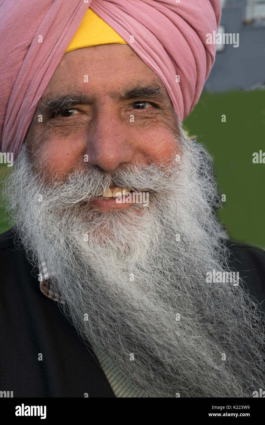 Ein sikh Gentleman, alki Beach, Seattle, Washington, USA Stockfoto
