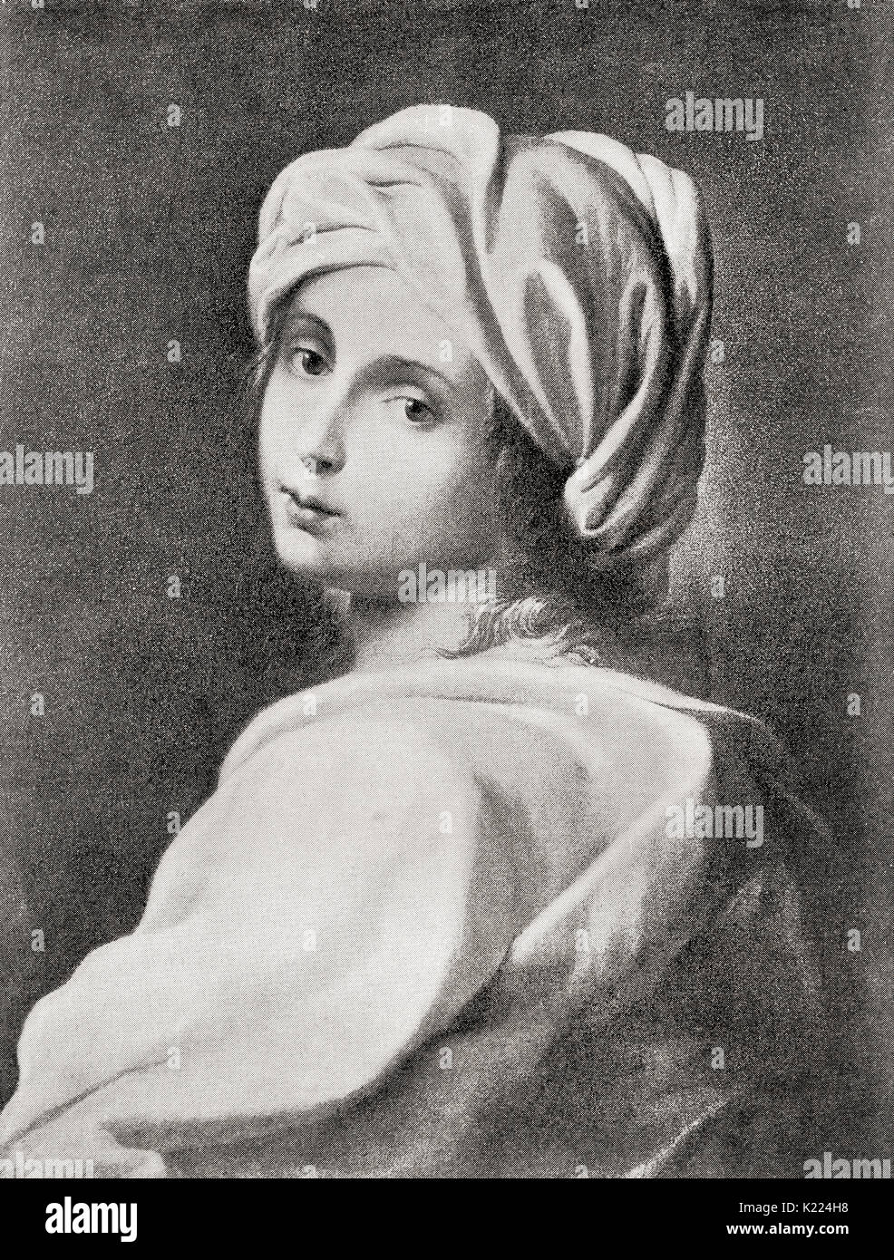 Beatrice Cenci, 1577 - 1599. Junge römische Adlige, die ihr Vater, Graf Francesco Cenci ermordet. Sie wurde verurteilt und für das Verbrechen 1599 enthauptet. Von internationalen Bibliothek des berühmten Literatur, veröffentlicht 1900 Stockfoto