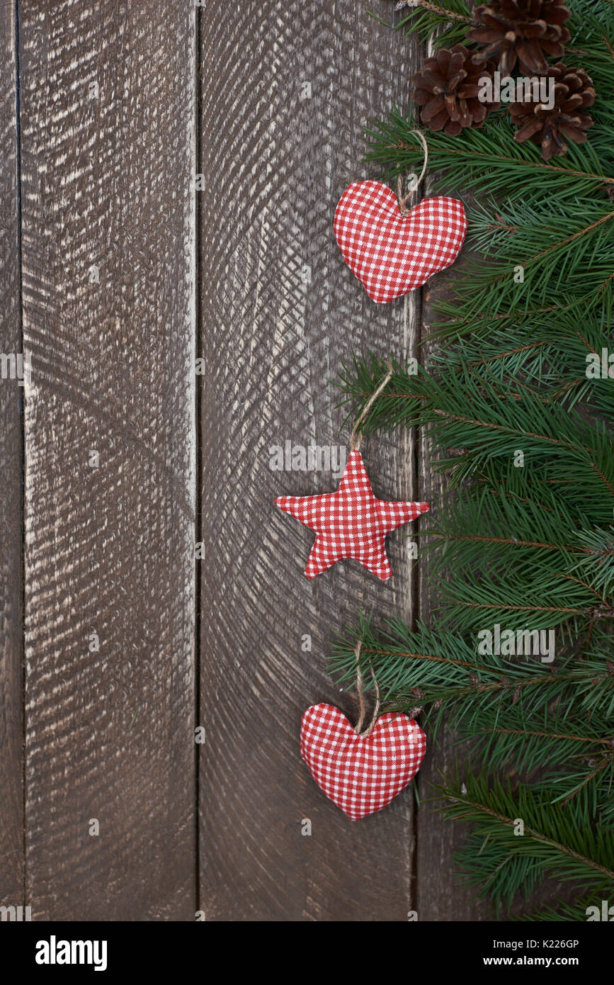 Drei süße handgefertigten Weihnachtsschmuck Stockfoto