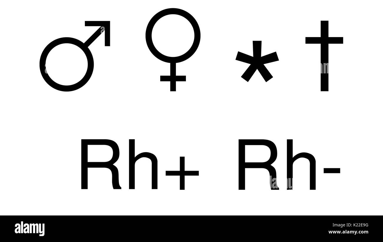Die sind einige Symbole in der Biologie verwendet. Stockfoto