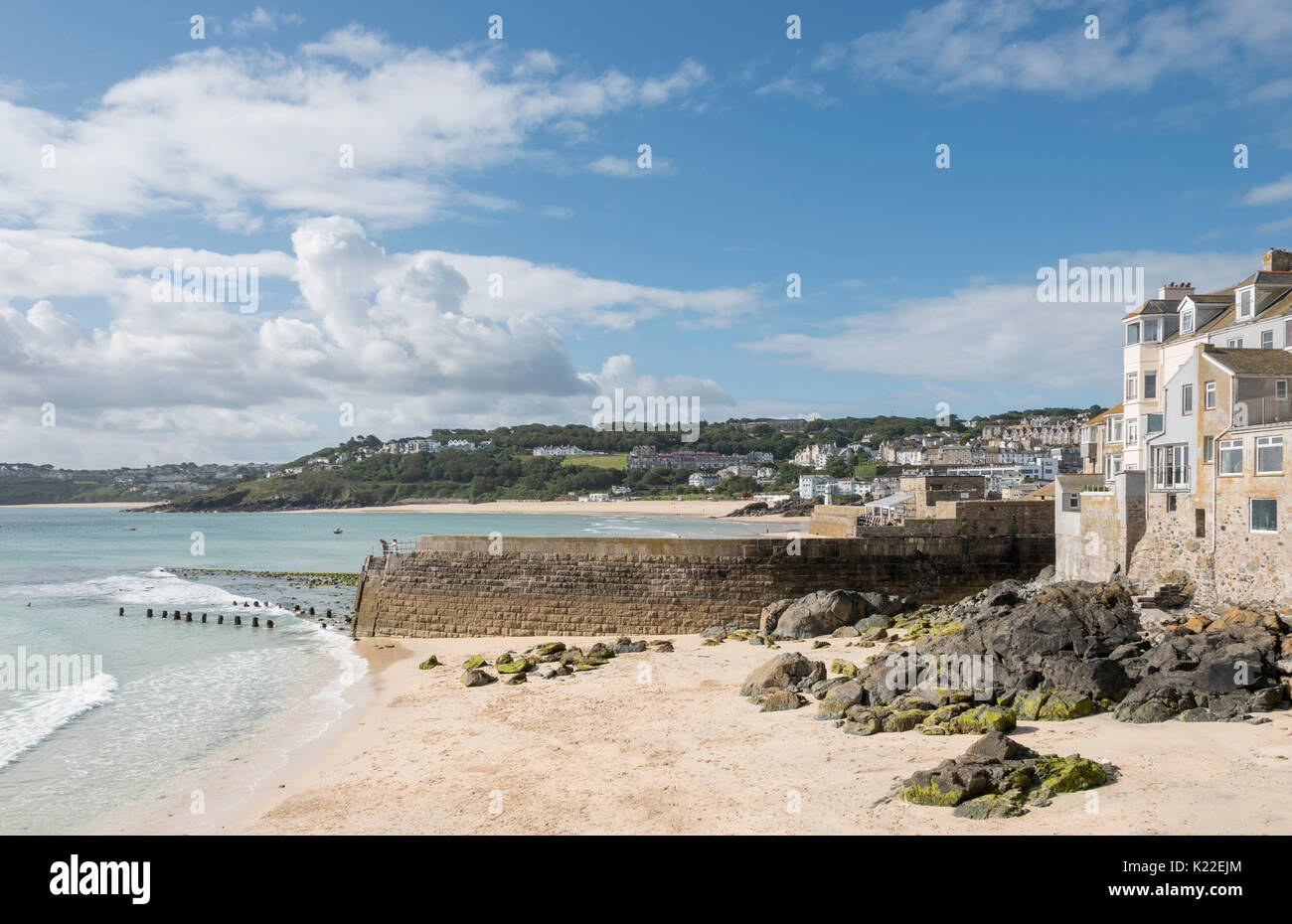 Bamaluz Strand, St Ives, Cornwall, England, Großbritannien Stockfoto