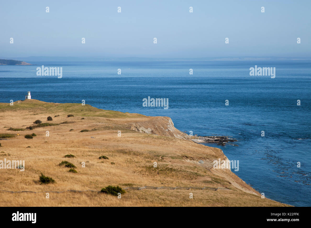 Vieh- und Leuchtturm, San Juan Island, Archipel der San Juan Inseln, Washington, USA, Nordamerika Stockfoto